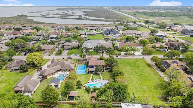 3611 18th St N, Texas City, TX 77590 - aerial perspective of suburban area featuring a pool area