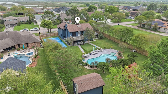 3611 18th St N, Texas City, TX 77590 - aerial perspective of suburban area featuring a pool area