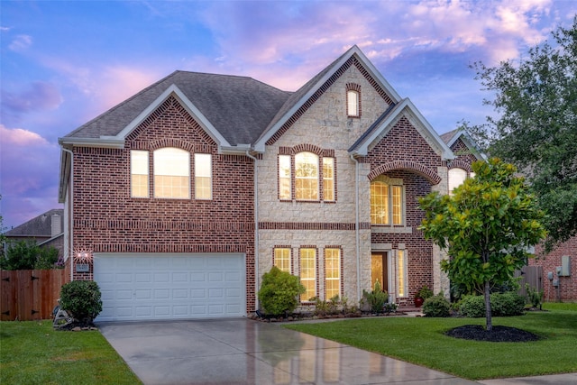 3602 Buchanan Hill Ln, Katy, TX 77494 - view of front of house with brick siding, roof with shingles, a garage, and driveway