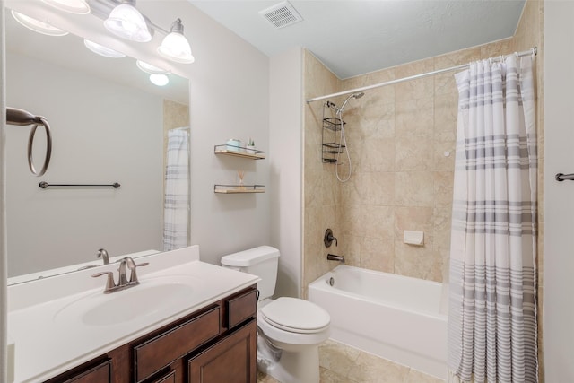 3602 Buchanan Hill Ln, Katy, TX 77494 - bathroom featuring shower / tub combo with curtain, vanity, and tile patterned floors