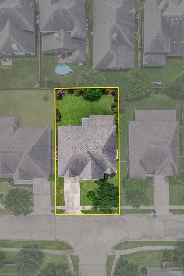 3602 Buchanan Hill Ln, Katy, TX 77494 - aerial view of residential area with property boundaries highlighted