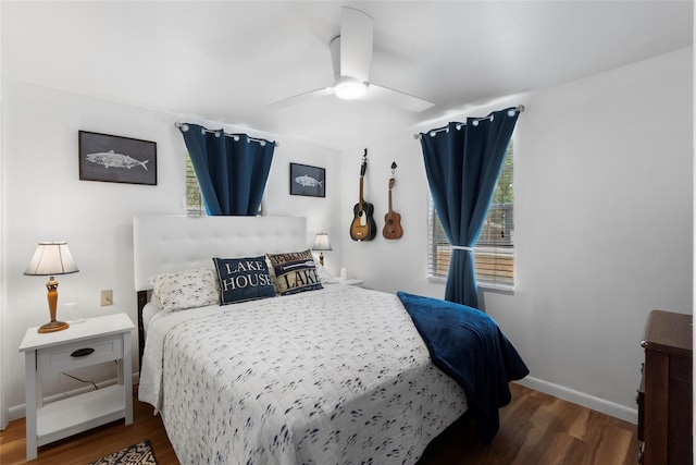 236 Fern, Livingston, TX 77351 - bedroom featuring multiple windows, wood finished floors, and a ceiling fan