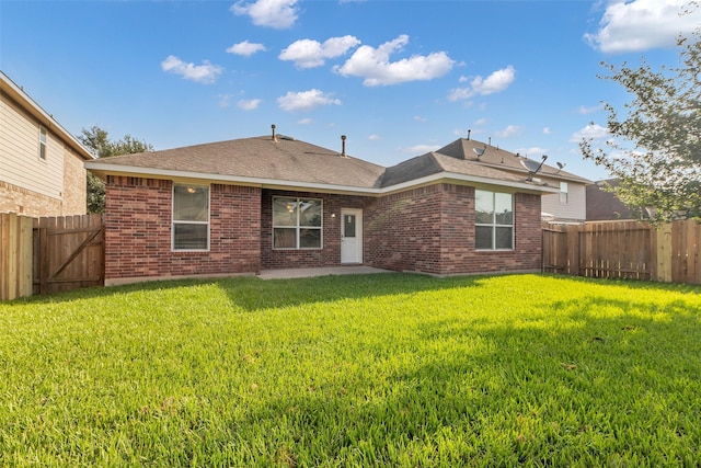 3510 Orchard Valley Ln, Spring, TX 77386 - rear view of property featuring brick siding, a fenced backyard, and a patio