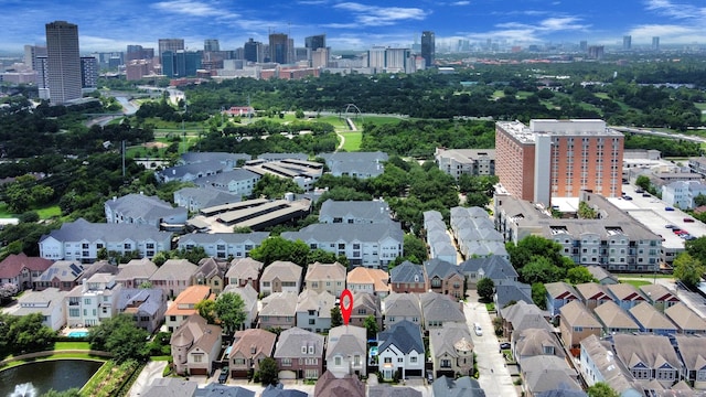 6310 Hermann Lake Dr, Houston, TX 77021 - aerial view of property's location featuring nearby urban area