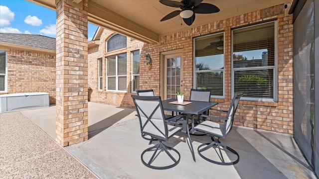 14822 Meridian Park Ln, Humble, TX 77396 - view of patio featuring outdoor dining area and a ceiling fan