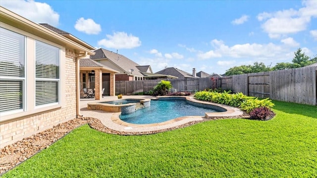 14822 Meridian Park Ln, Humble, TX 77396 - view of pool with a fenced backyard and a pool with connected hot tub