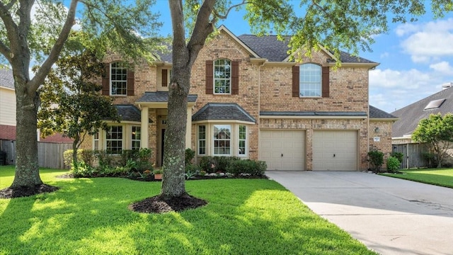 14822 Meridian Park Ln, Humble, TX 77396 - traditional home with a garage, driveway, brick siding, and roof with shingles