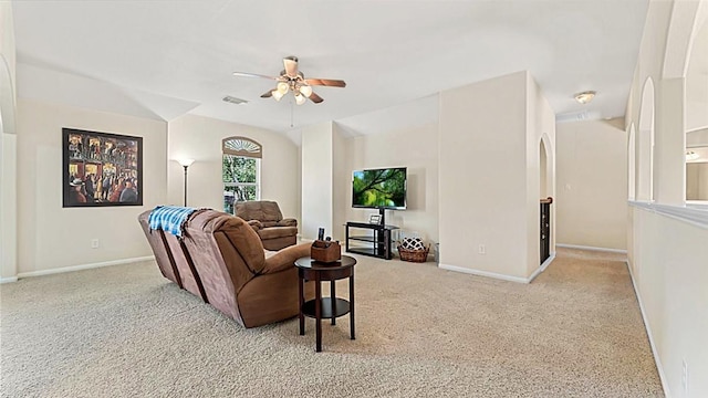 14822 Meridian Park Ln, Humble, TX 77396 - living area featuring carpet and ceiling fan