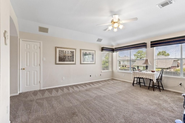 10415 Claybrook Dr, Houston, TX 77089 - office area featuring carpet and a ceiling fan