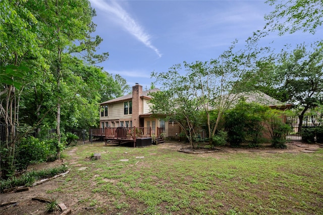 8519 Rebawood Dr, Humble, TX 77346 - view of yard with a wooden deck