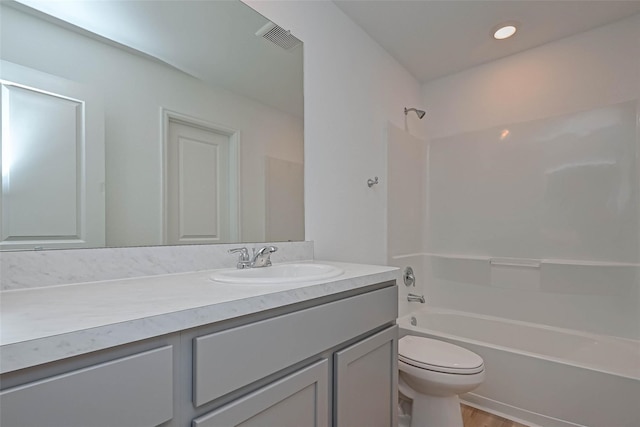 22156 Juniper Crossing Dr, New Caney, TX 77357 - bathroom with vanity, washtub / shower combination, and wood finished floors