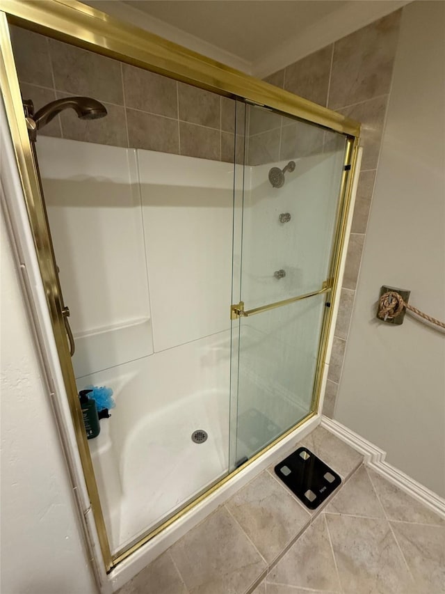 2330 Lakewood Yacht Club Dr Unit 7, Seabrook, TX 77586 - bathroom with a stall shower and tile patterned flooring
