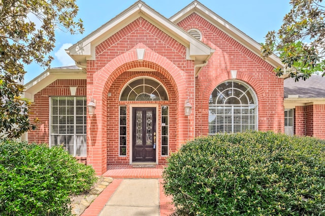 13615 Mierwood Manor Dr, Cypress, TX 77429 - doorway to property featuring brick siding