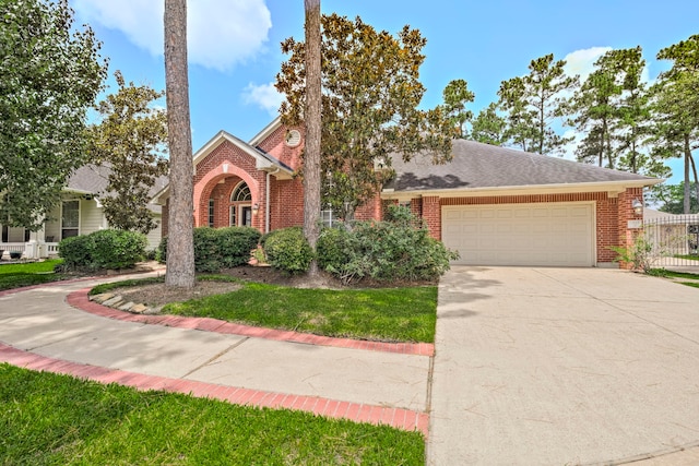 13615 Mierwood Manor Dr, Cypress, TX 77429 - view of front of home with a garage, brick siding, and concrete driveway