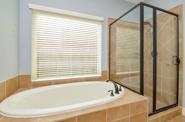 28722 Maple Red Dr, Katy, TX 77494 - bathroom with a garden tub and a shower stall