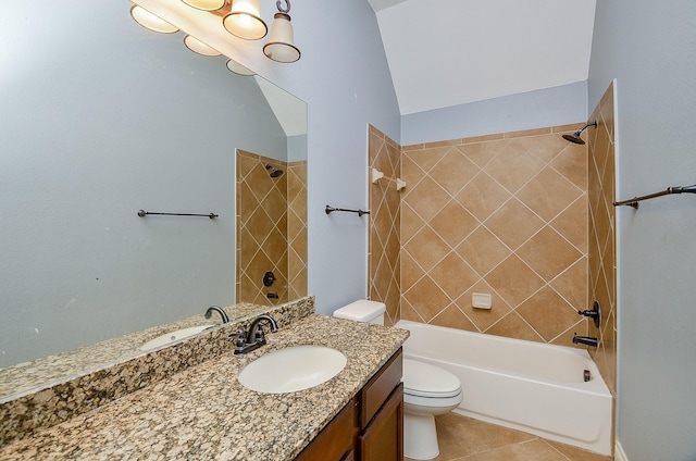 28722 Maple Red Dr, Katy, TX 77494 - bathroom with vanity, bathtub / shower combination, and tile patterned flooring