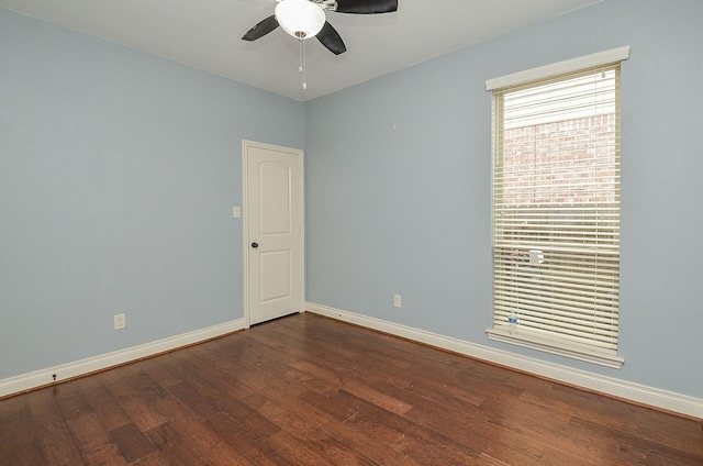 28722 Maple Red Dr, Katy, TX 77494 - unfurnished room featuring dark wood-type flooring and a ceiling fan