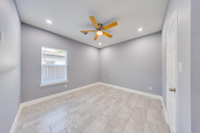 5402 Oriole St, Houston, TX 77017 - spare room with a ceiling fan and recessed lighting