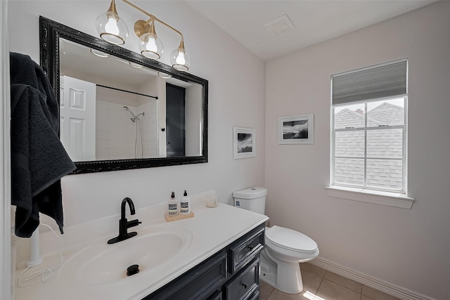 15610 Township Glen Ln, Cypress, TX 77433 - full bathroom featuring tile patterned floors, vanity, and a shower