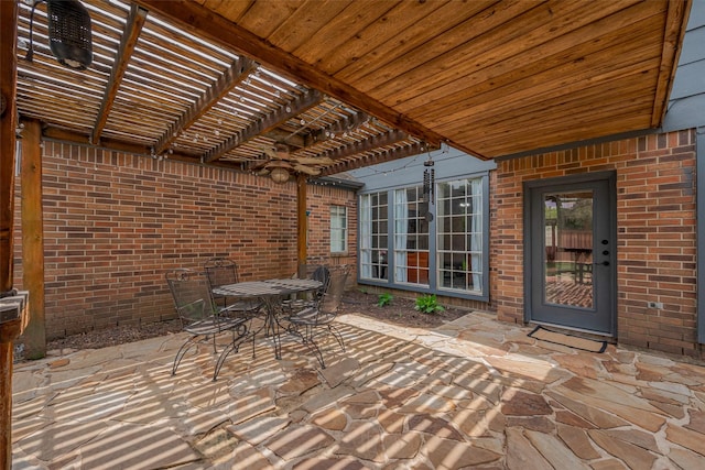 15610 Township Glen Ln, Cypress, TX 77433 - view of patio / terrace with a pergola and outdoor dining area