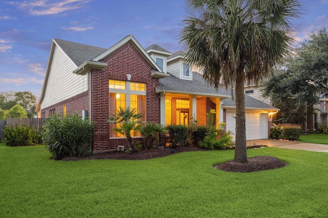 3732 Coral Reef Dr, Seabrook, TX 77586 - traditional-style house with brick siding, driveway, roof with shingles, and an attached garage