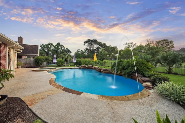 3732 Coral Reef Dr, Seabrook, TX 77586 - view of pool with a patio area and a pool with connected hot tub