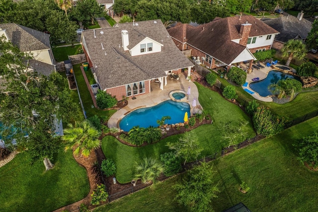 3732 Coral Reef Dr, Seabrook, TX 77586 - view from above of property featuring a pool area