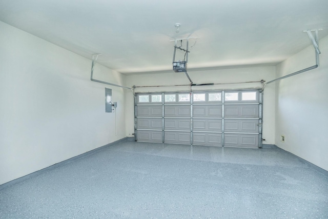 4126 Winesap Bend Dr, Stafford, TX 77477 - garage with a garage door opener and electric panel