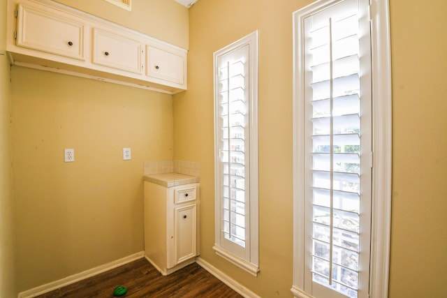 5838 Mountain View Dr, Houston, TX 77345 - washroom featuring dark wood-type flooring and healthy amount of natural light
