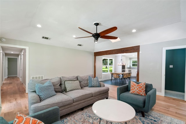 33933 Deer Creek Way, Stagecoach, TX 77355 - living area with recessed lighting, light wood finished floors, and ceiling fan