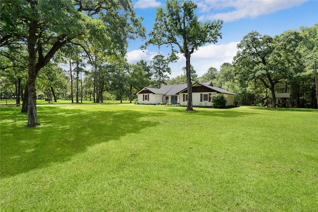 33933 Deer Creek Way, Stagecoach, TX 77355 - view of grassy yard featuring view of wooded area