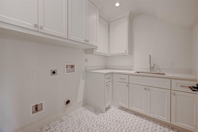 1506 W 43rd St, Houston, TX 77018 - laundry room featuring hookup for an electric dryer, washer hookup, cabinet space, gas dryer hookup, and recessed lighting