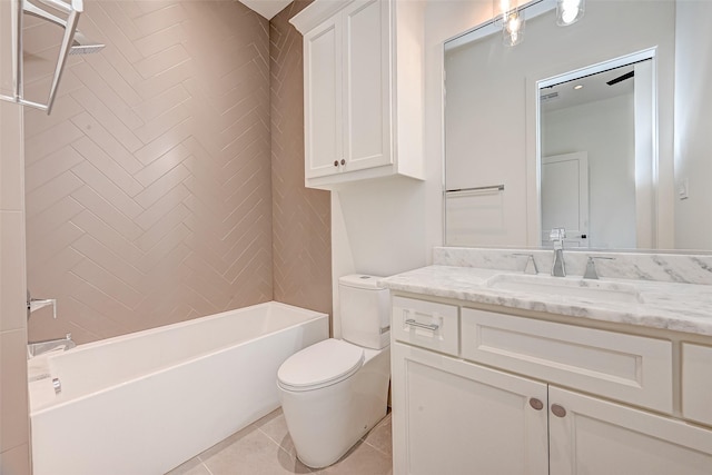 1506 W 43rd St, Houston, TX 77018 - bathroom with vanity, shower / bathtub combination, and tile patterned flooring