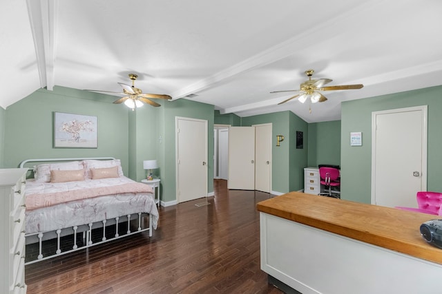 8918 James Ct, Magnolia, TX 77354 - bedroom with dark wood-type flooring and a ceiling fan