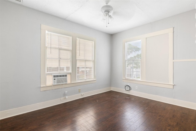 714 44th St, Galveston, TX 77550 - unfurnished room with a ceiling fan, wood-type flooring, and cooling unit