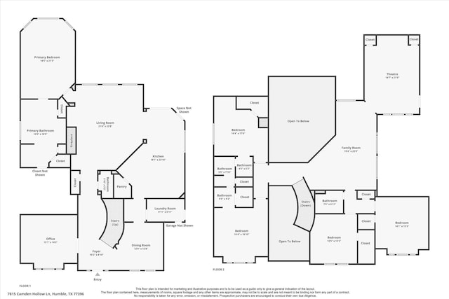7815 Camden Hollow Ln, Humble, TX 77396 - view of floor plan / room layout
