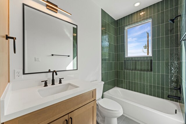 507 Middle St, Houston, TX 77003 - bathroom with vanity, shower / tub combination, and recessed lighting