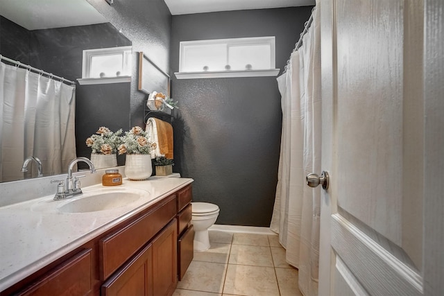 21714 Venture Park Dr, Richmond, TX 77406 - full bath with vanity, tile patterned floors, and curtained shower