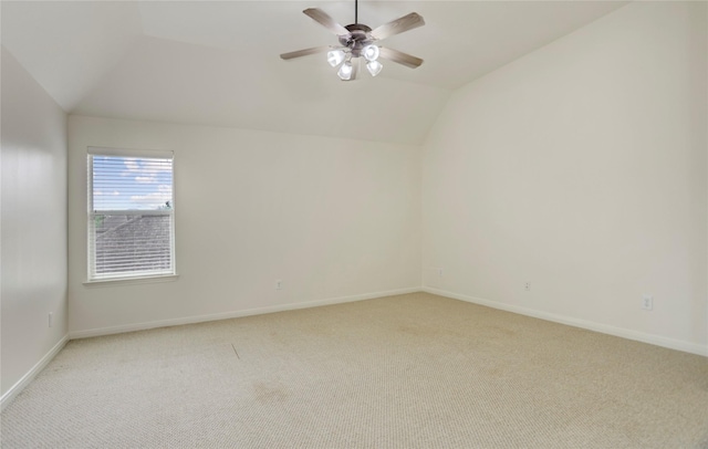 13508 Sweet Wind Ct, Pearland, TX 77584 - bonus room with vaulted ceiling, light carpet, and ceiling fan