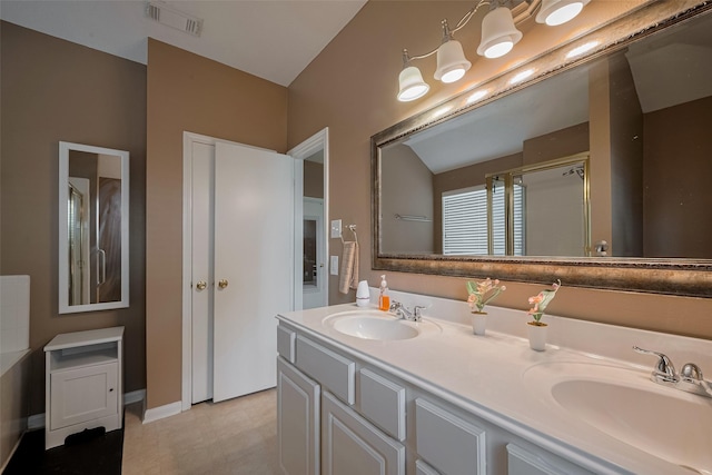 21619 Oakcreek Ct, Katy, TX 77450 - full bathroom with double vanity and a stall shower