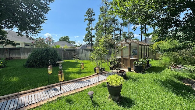 8110 Hideaway Run Way, Spring, TX 77389 - fenced backyard with an exterior structure and an outdoor structure