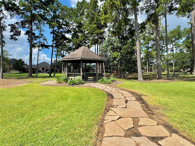 8110 Hideaway Run Way, Spring, TX 77389 - view of home's community with a gazebo and a lawn