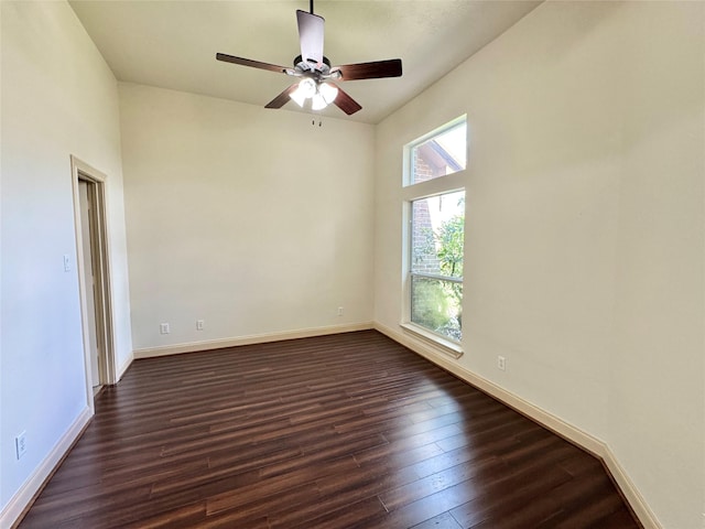 8110 Hideaway Run Way, Spring, TX 77389 - unfurnished room featuring dark wood-type flooring and a ceiling fan