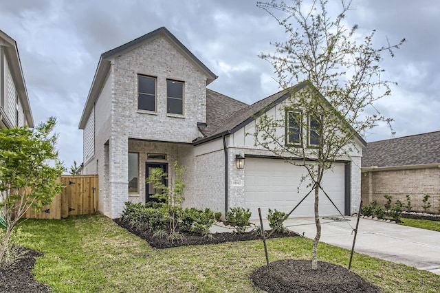 19367 Poppy Village Cir, Magnolia, TX 77355 - view of front facade with driveway, an attached garage, brick siding, and a shingled roof