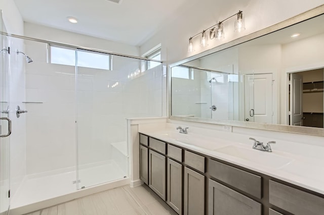 19367 Poppy Village Cir, Magnolia, TX 77355 - full bath featuring a stall shower and double vanity