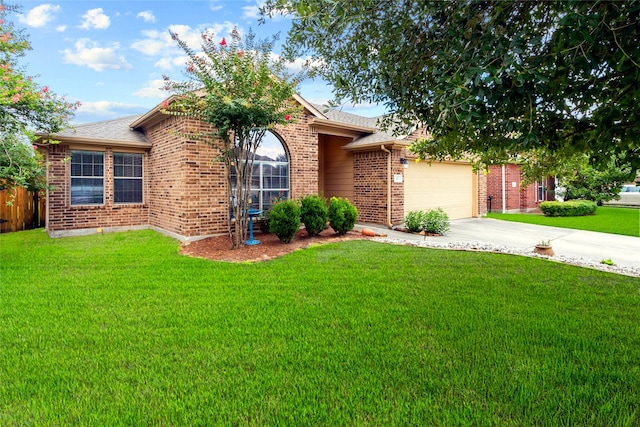 423 Carson Ridge Dr, Spring, TX 77386 - view of front of property with brick siding, concrete driveway, an attached garage, and a shingled roof