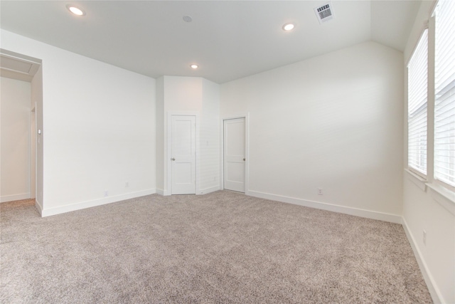 21010 Garden Palm Dr, Cypress, TX 77433 - unfurnished room featuring light colored carpet, recessed lighting, and lofted ceiling