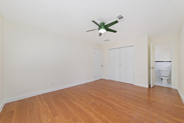 6234 Shadow Crest St, Houston, TX 77074 - unfurnished bedroom with light wood-style flooring, a closet, and a ceiling fan