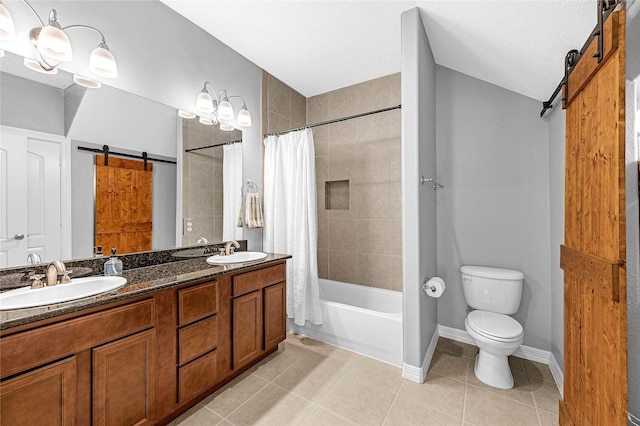 2043 W 14th 1/2 St, Houston, TX 77008 - bathroom featuring tile patterned floors, double vanity, and shower / bath combination with curtain