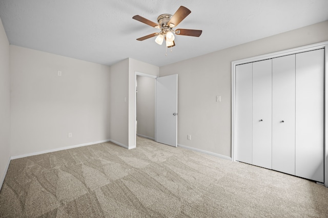 3503 Arbor Terrace Ct, Spring, TX 77388 - unfurnished bedroom with light colored carpet, a closet, and ceiling fan